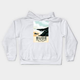 Bude Cornwall travel poster Kids Hoodie